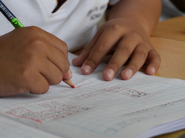 mani di bambino che scrive